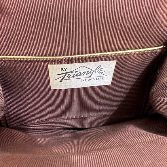 Triangle New York Vintage Suede Chain Handle Purse Evening Bag - Picture 7 of 7